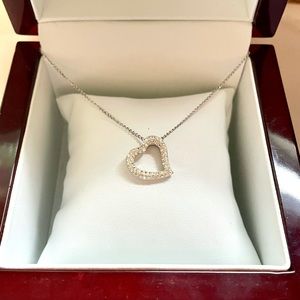 Authentic Swan Signed Swarovski Gold Heart Necklace